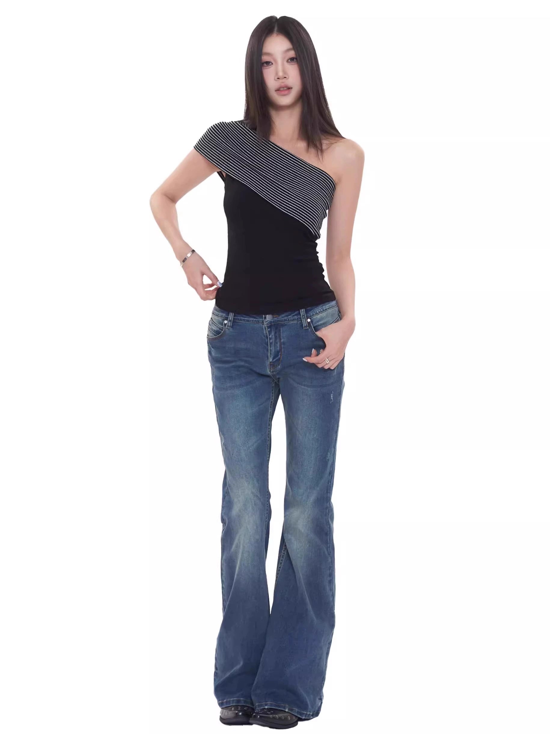 WITHMIN Micro-stretch Slim Straight Jeans