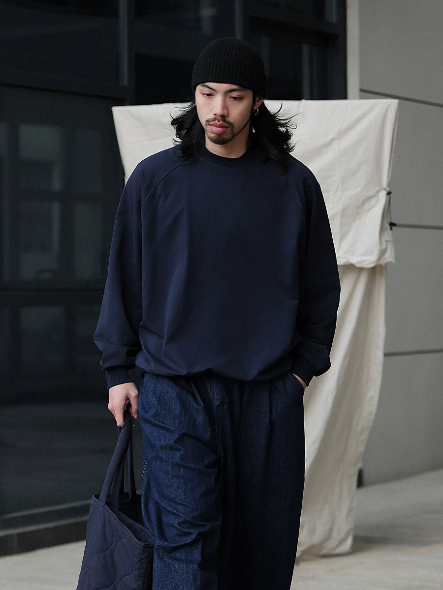NOEARS Japanese Retro Threaded Splicing Long Sleeve