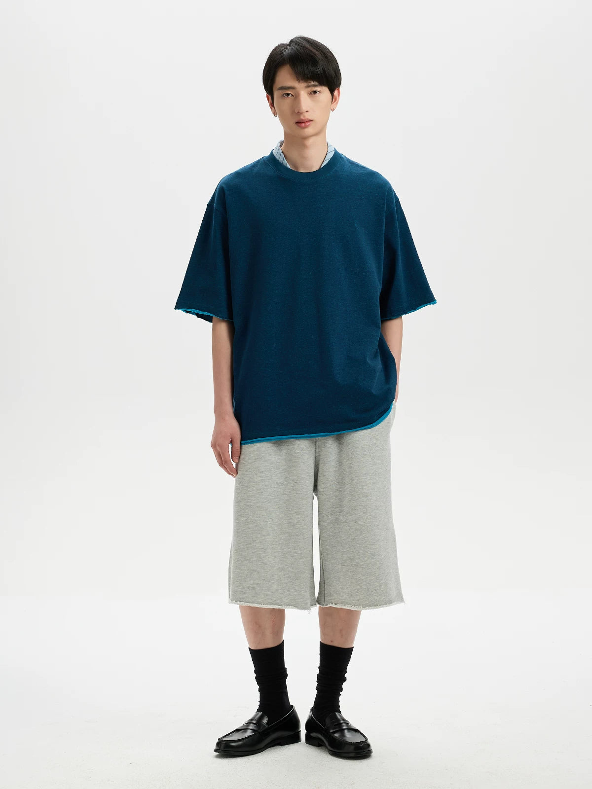 BUTTBILL Retro Contrast Casual Tee