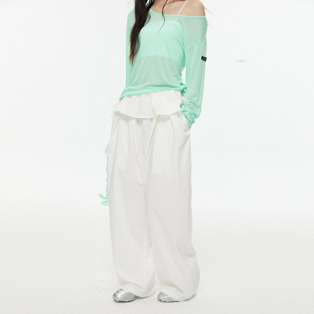 EZEK Retro Loose Wide-leg Slacks