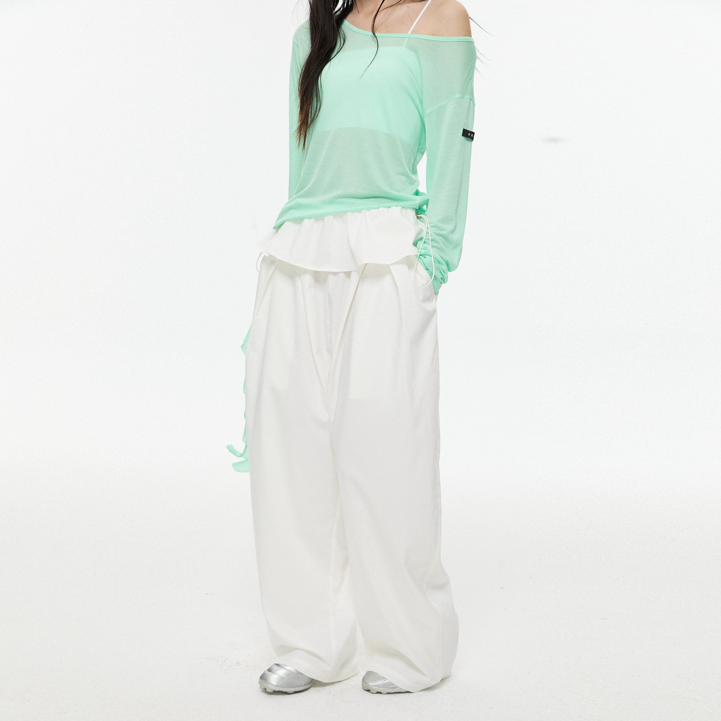 EZEK Retro Loose Wide-leg Slacks