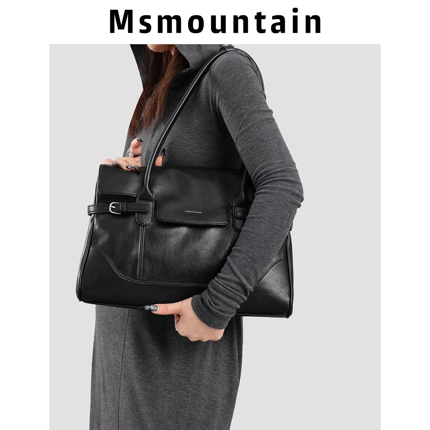 Msmountain Leather Large Capacity Premium Handbag