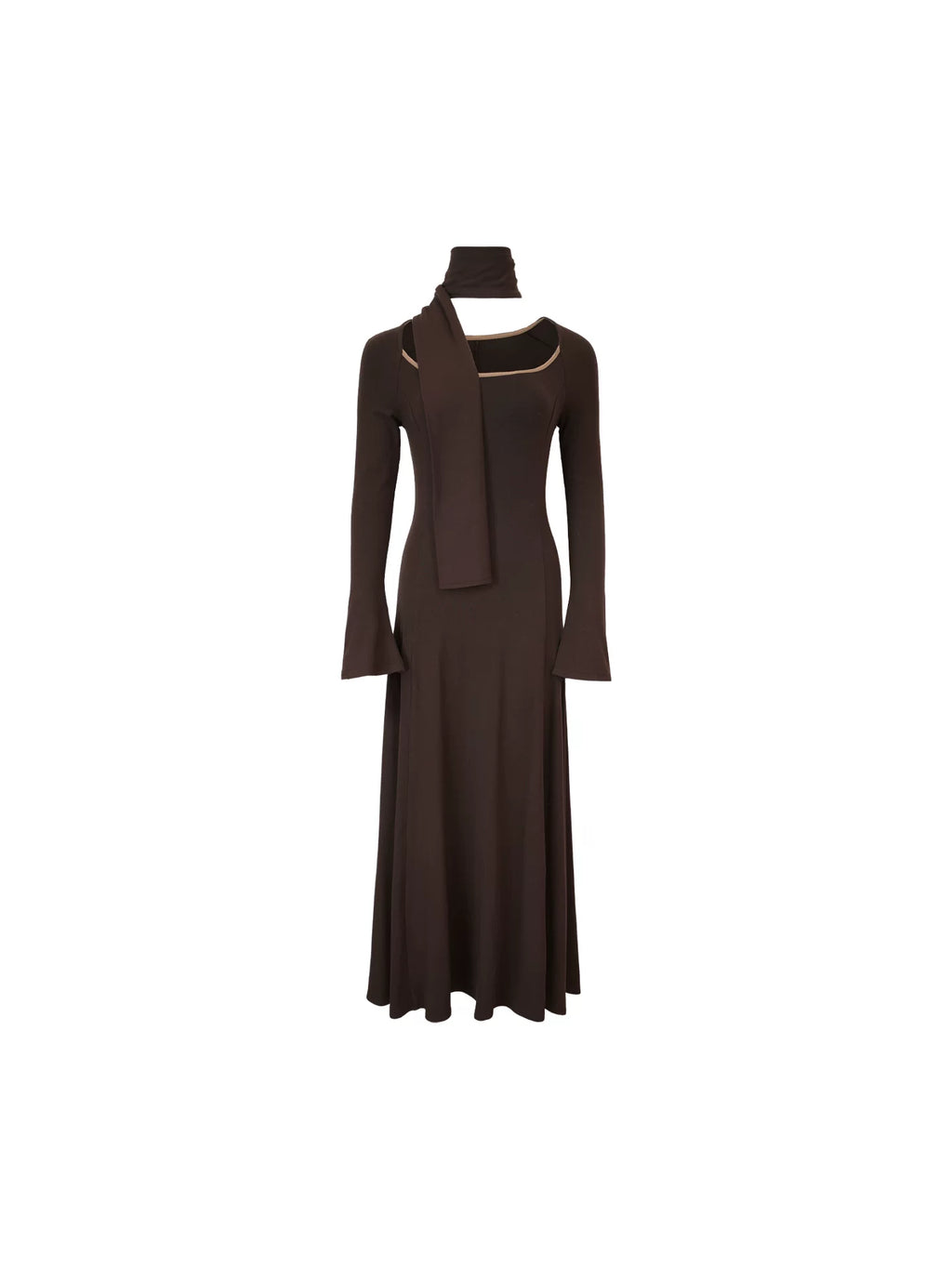 KELIFAN Elegant Retro Big Neckline Dress