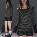 WearAndtear Striped Splicing Slim Sleeve