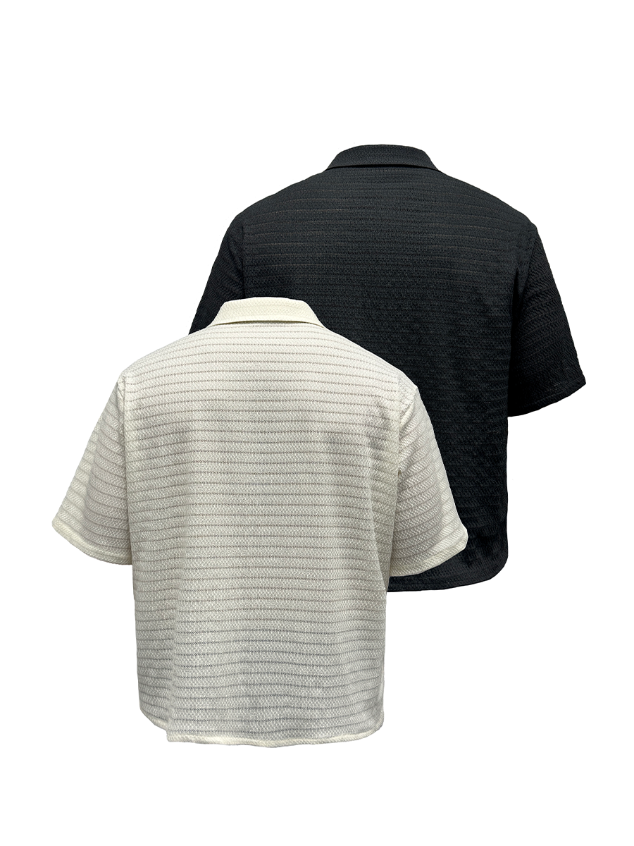 JCAESAR Skeleton Striped Short-sleeved Shirt