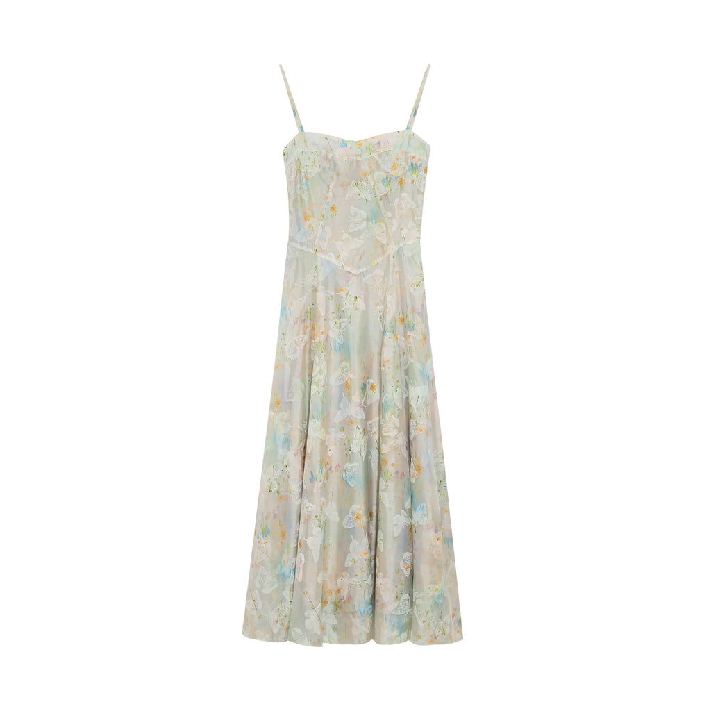 Wildberry Floral Suspender Waist Thin Holiday Dress