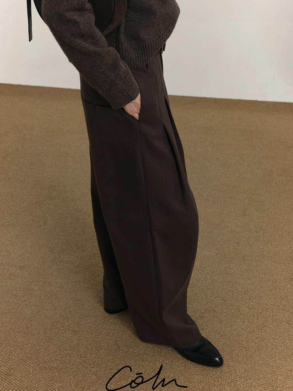 COLN Pleated Casual Woolen Trousers