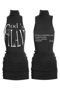 GodsPlan Premium Neck Three-dimensional Pleated Dress
