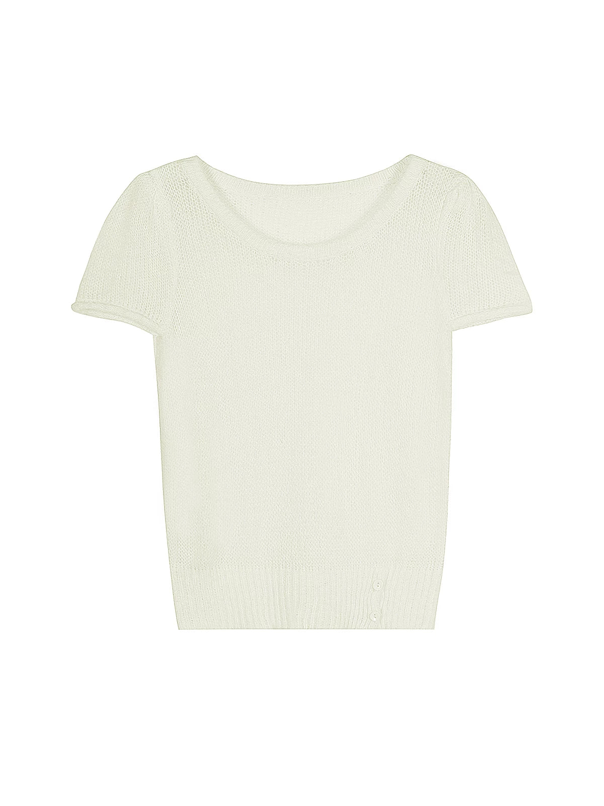 XUJING Crew Neck Hollow Knitting Tee