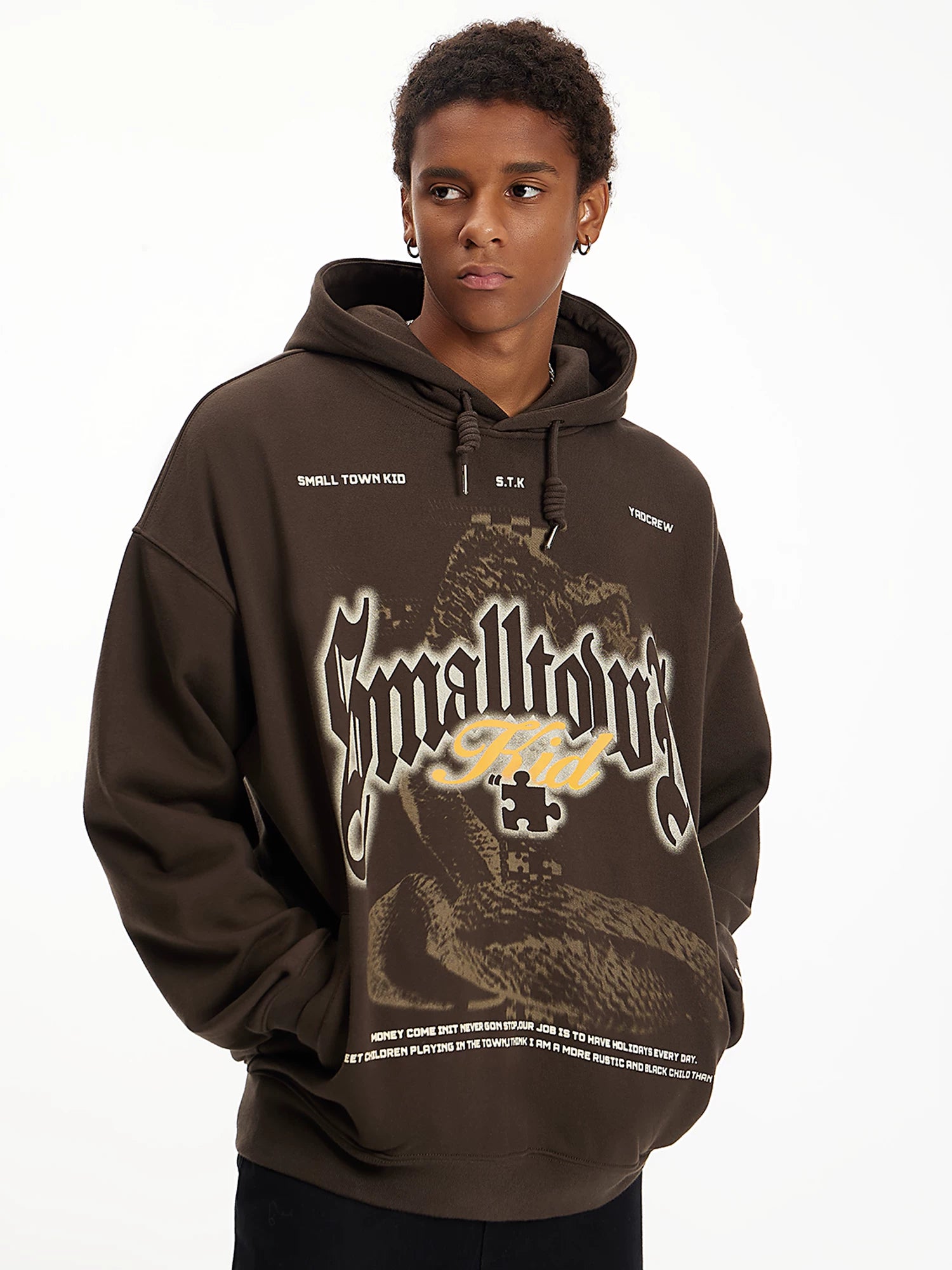 YADcrew Vintage Casual Hooded Sweater