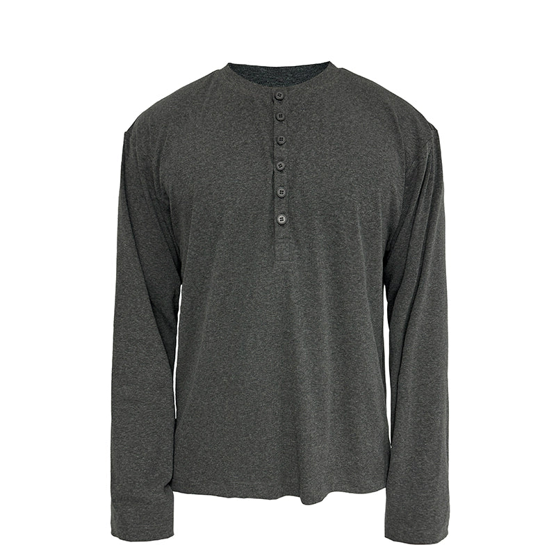JCAESAR Henry Collar Soft and Comfortable Versatile Long Sleeves