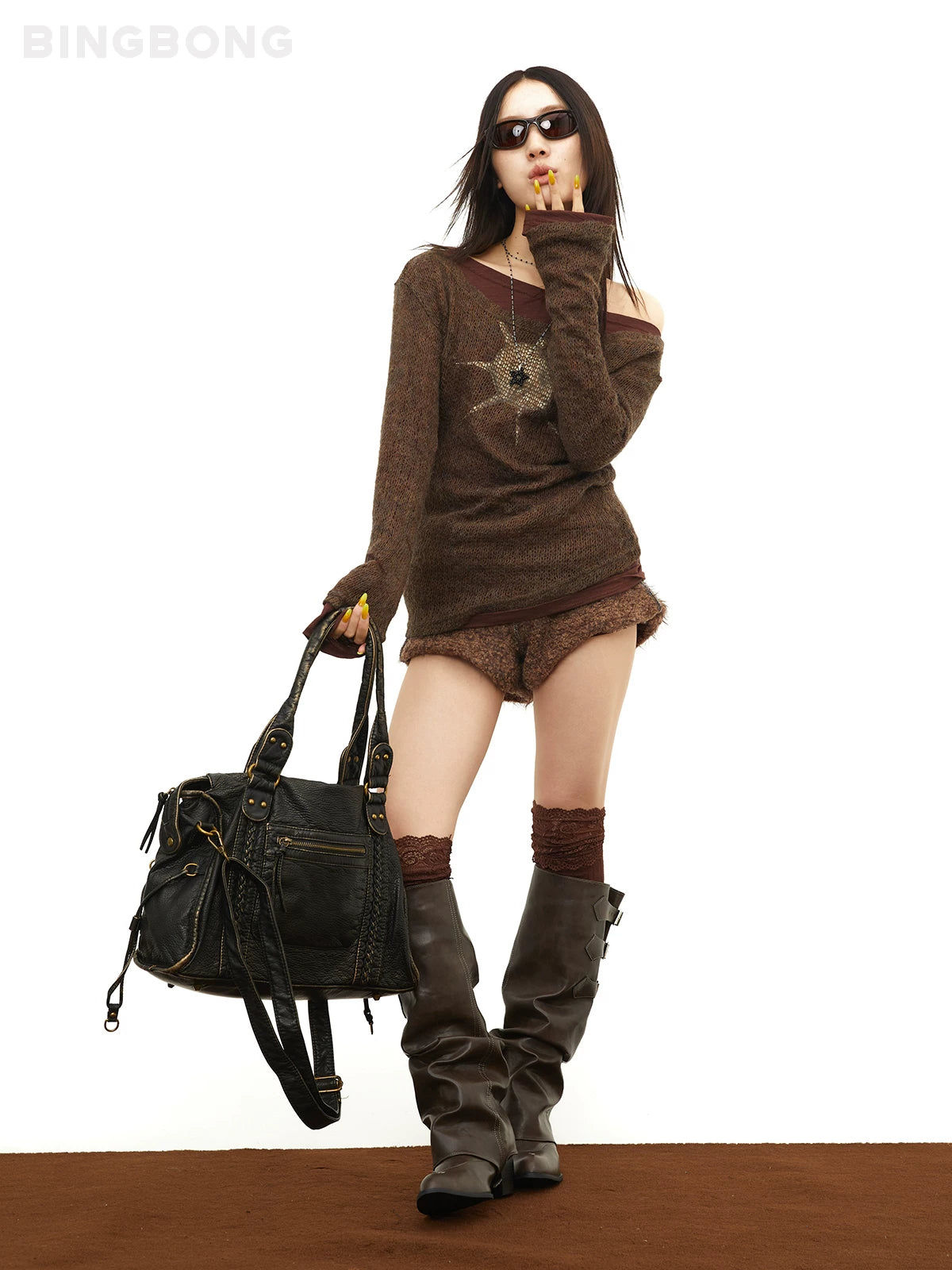 BINGBONG Retro Shoulder Messenger Bag