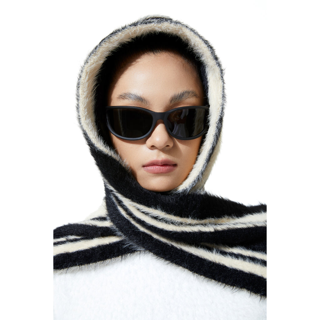 FUNKYFUN Fashionable Versatile Narrow Version Contrasting Long Scarf