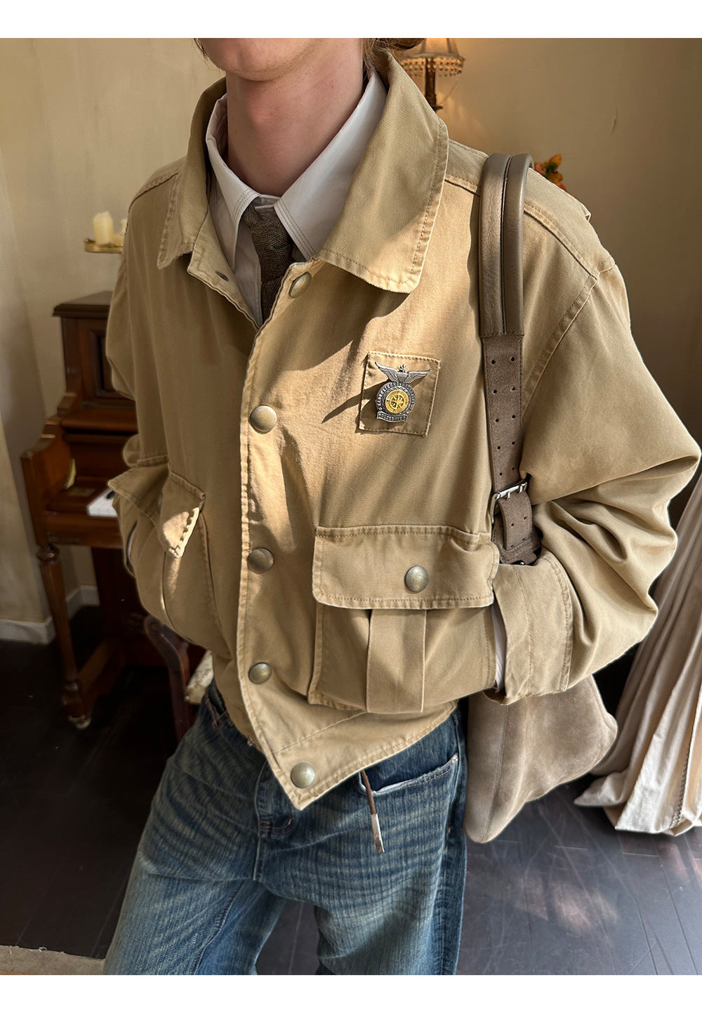 EME Vintage Short Wide Lapel Jacket