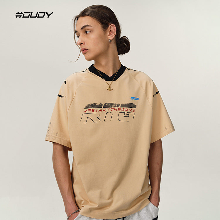 (Clearance) #OVDY Vintage Street Loose Short Sleeve tee