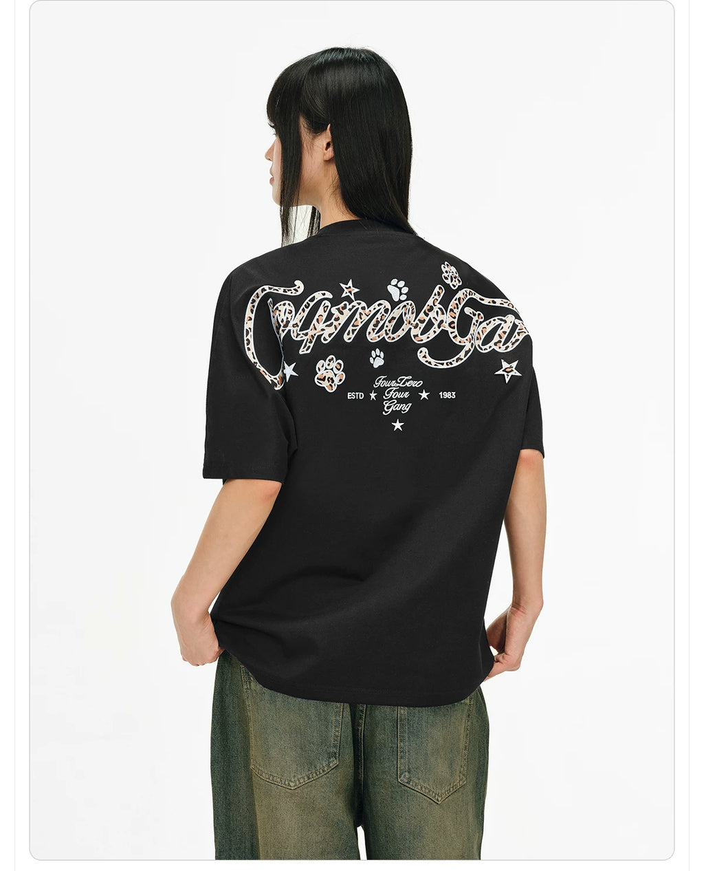 404MO Sticker Embroidery Quick-drying Cool Loose Tee