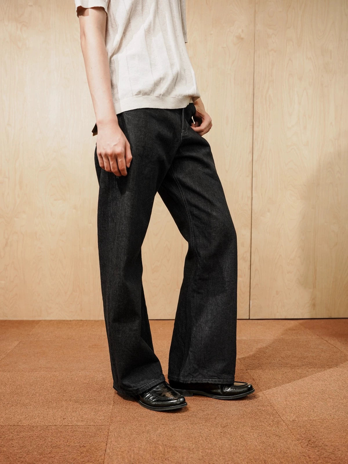 NO LOGO One-pedal Leather Pleated Leather Shoes