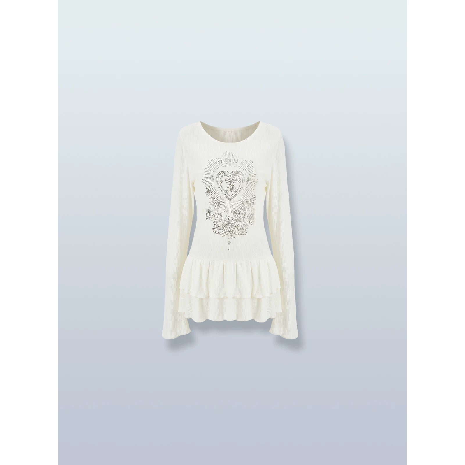 Ablueberry Lotus Leaf Edge Casual Versatile Long Sleeve