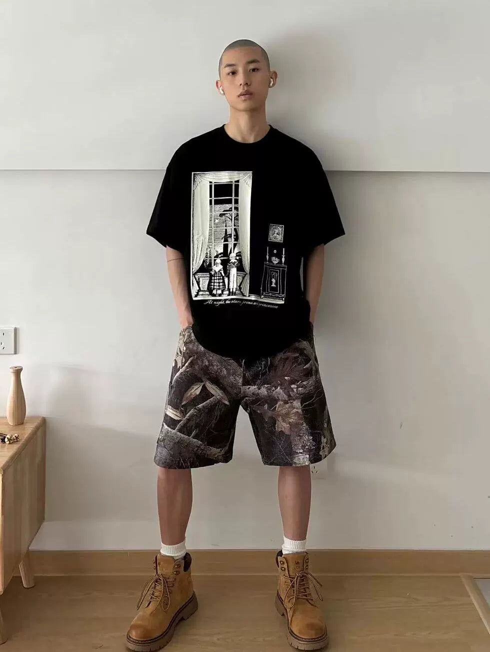 LIBERAFIT Camouflage, Wash Damage, Tooling Shorts