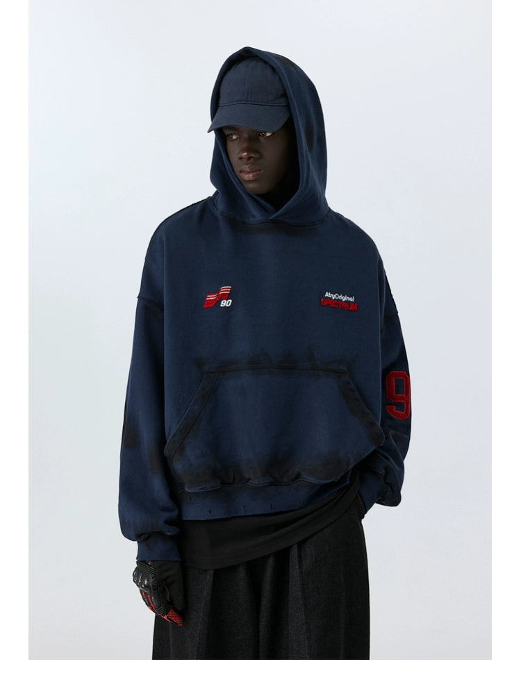 ATRY Dirty Dyed Damage Blockbuster Short Embroidered Sweater