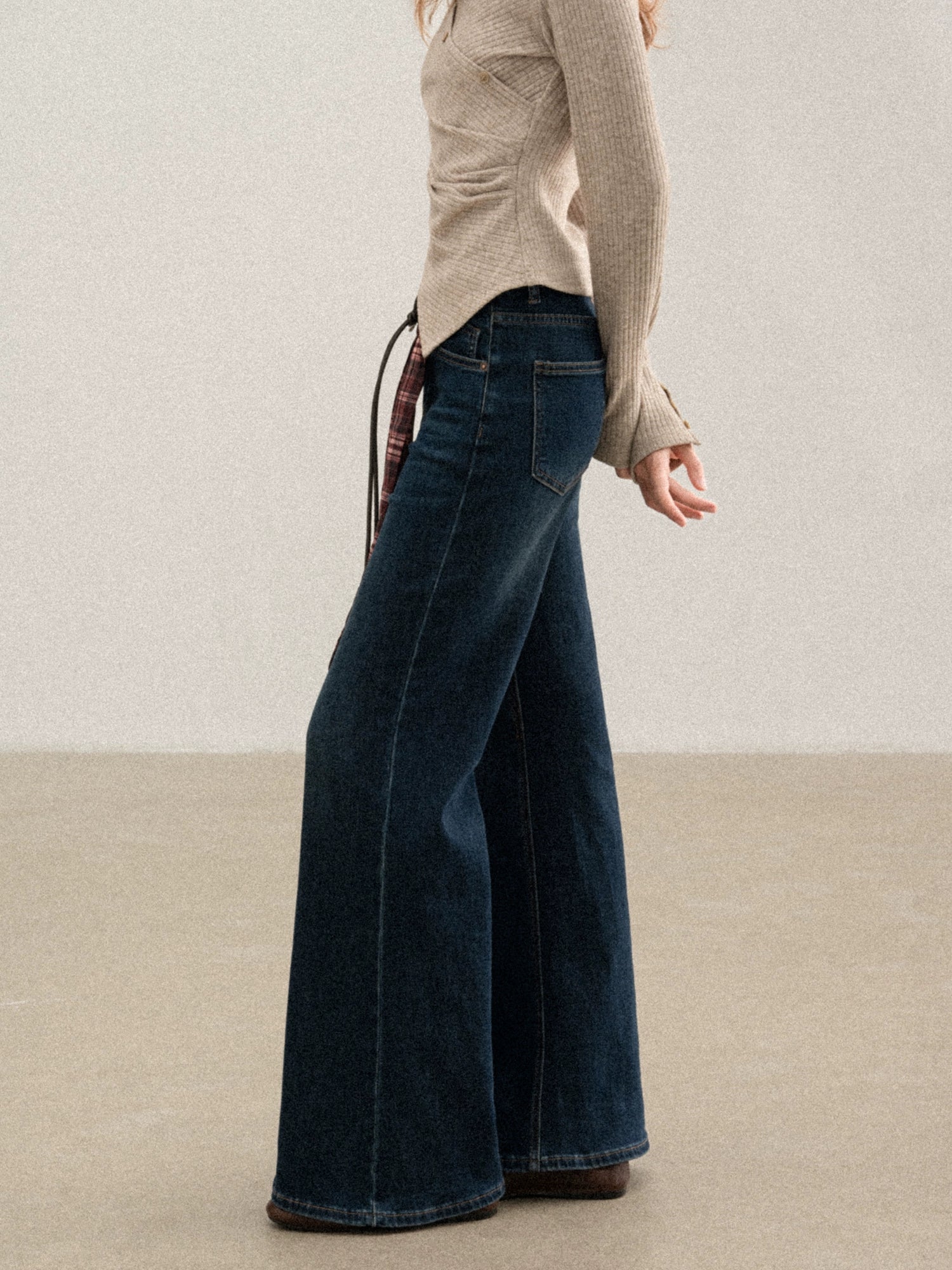 Cantonstory Vintage Belt Pull Jeans