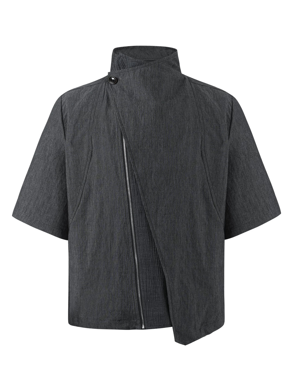 TAICHIISM Vintage Diagonal Placket Spliced Short-sleeved Shirt