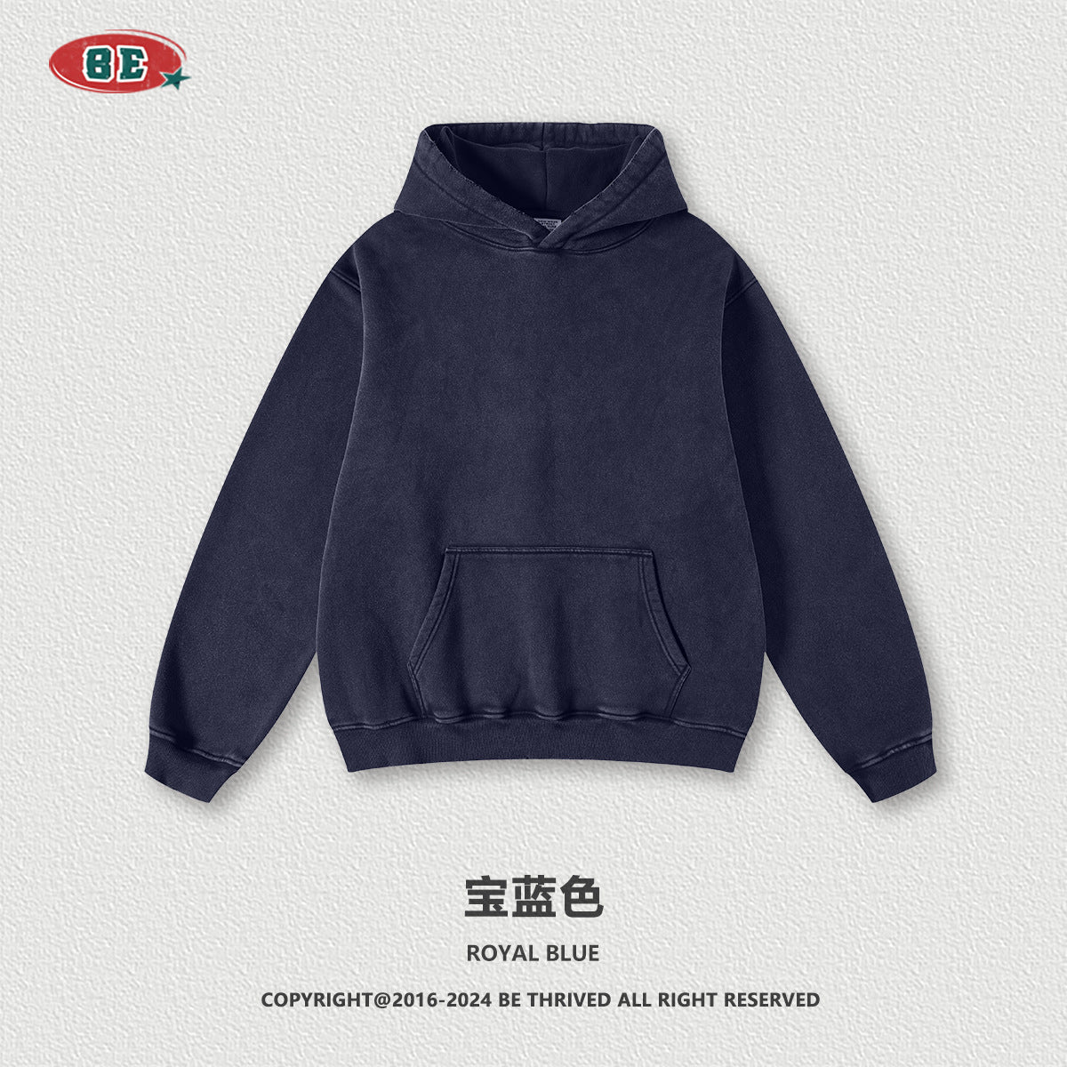 BE Men's Vintage Fleece Hooded Sweater