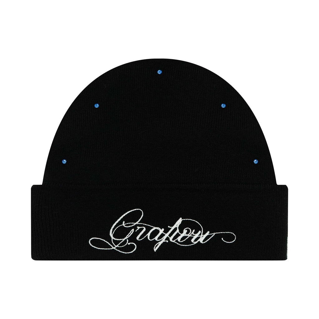 GRAF Alphabet Rhinestone Comfort Wool Knitted Cap