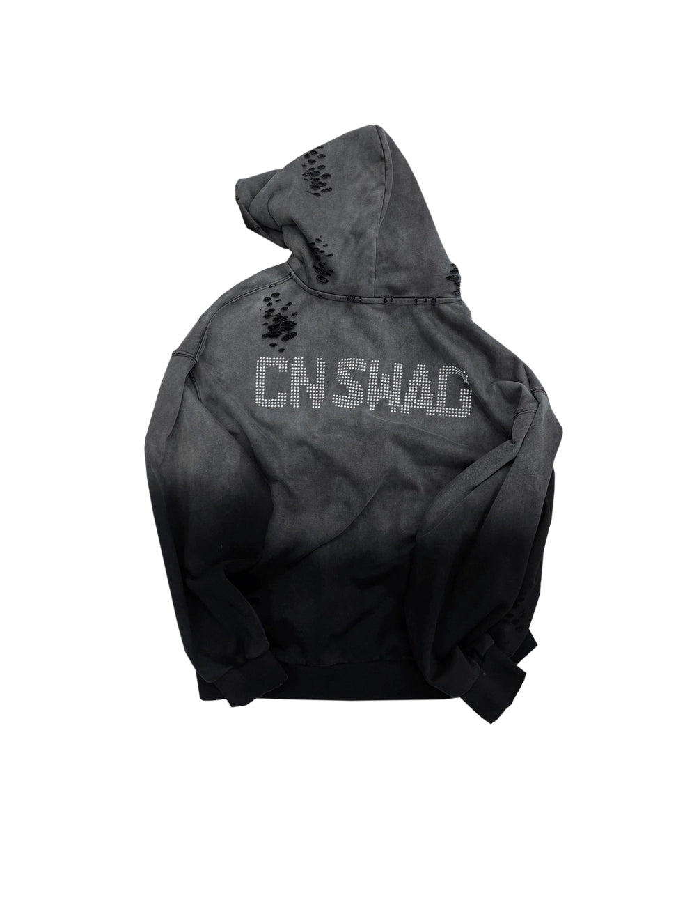 CHAI Street Embroidery Loose Zip Hoodie Sweater