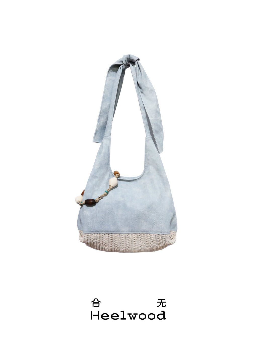 Heelwood Woven Spliced Denim Leather Shoulder Messenger Bag