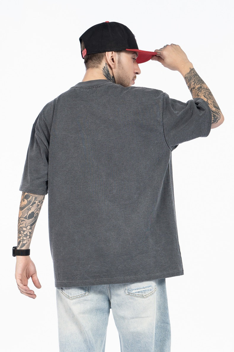 SUPER WAY Skull Letter Print Loose Tee