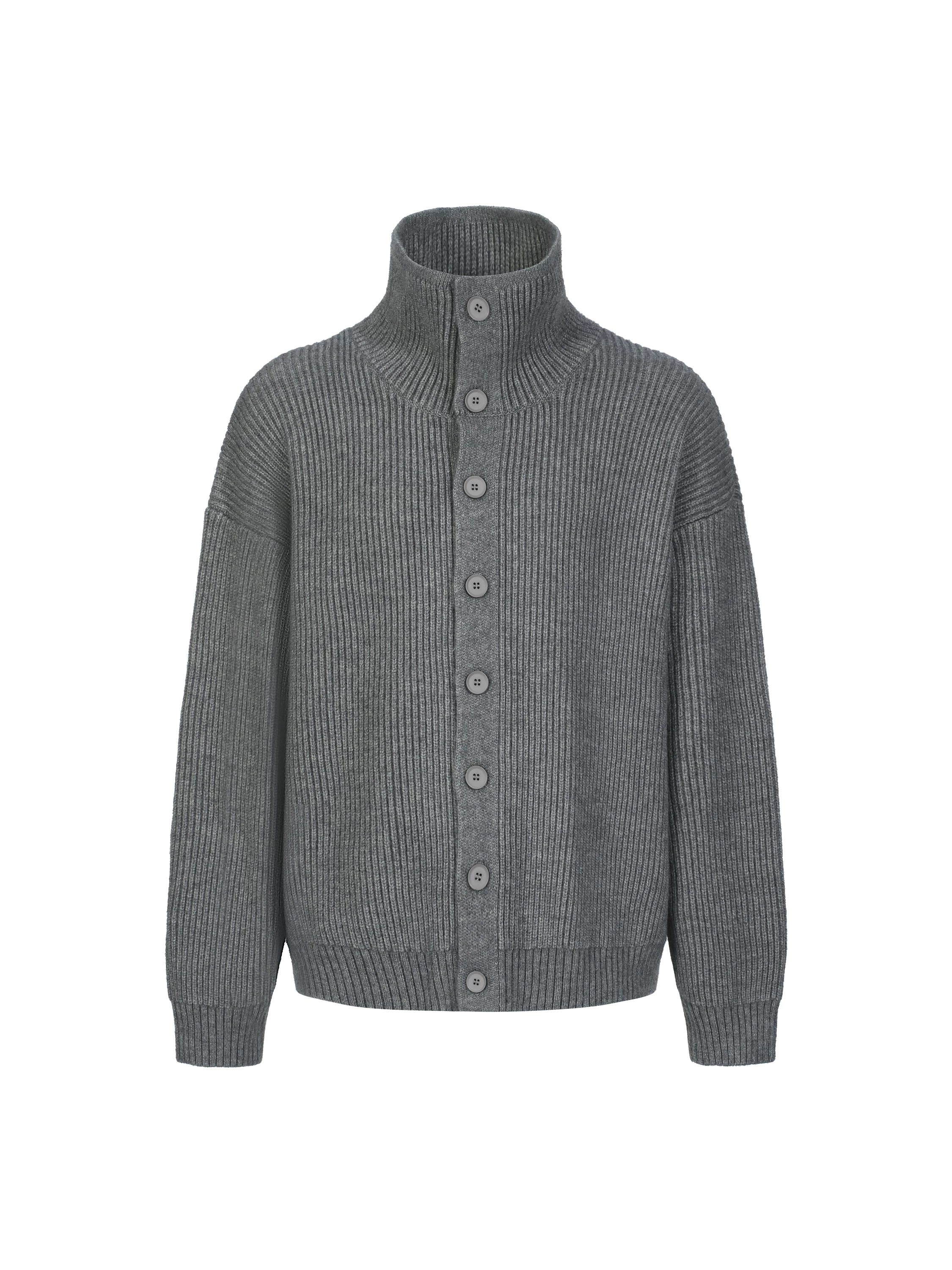 TERRAINCOGNITA Turtleneck Button-down Casual Loose-fitting Sweater