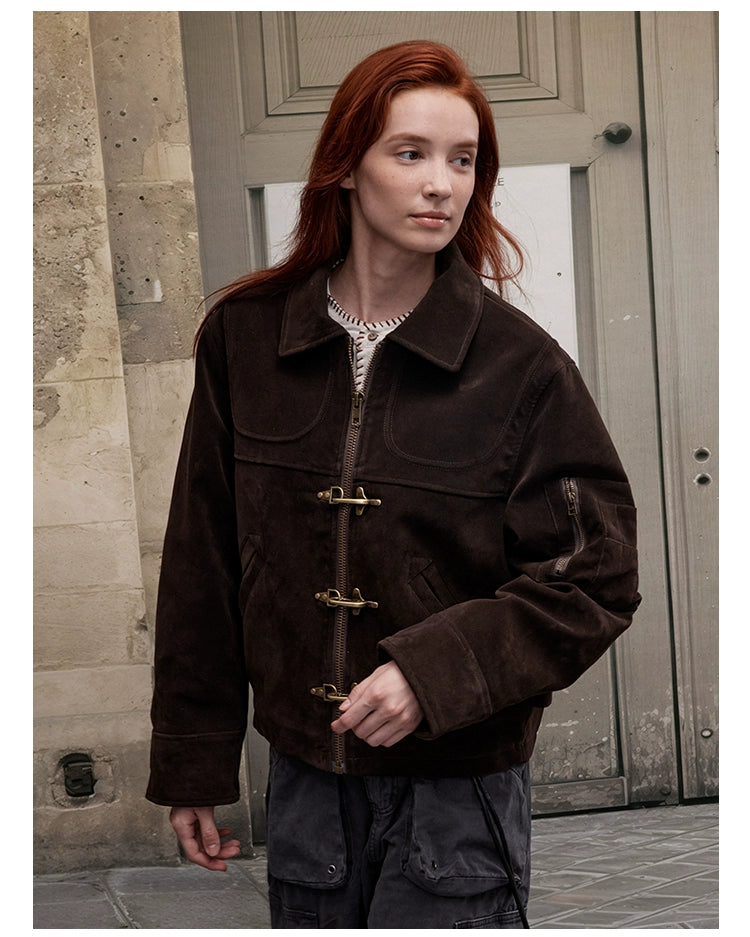 MADWITCH imitation suede short jacket women's edition