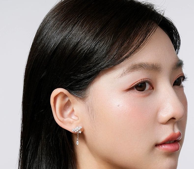 KADER Lilac Fringed Stud Earrings