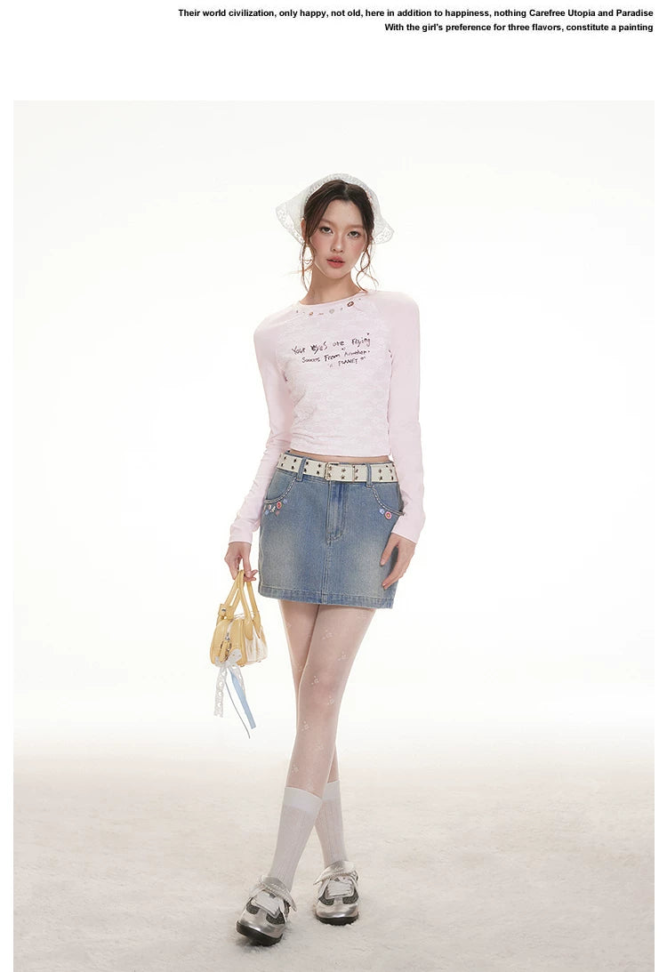 IMONE Vintage Versatile Denim Skirt