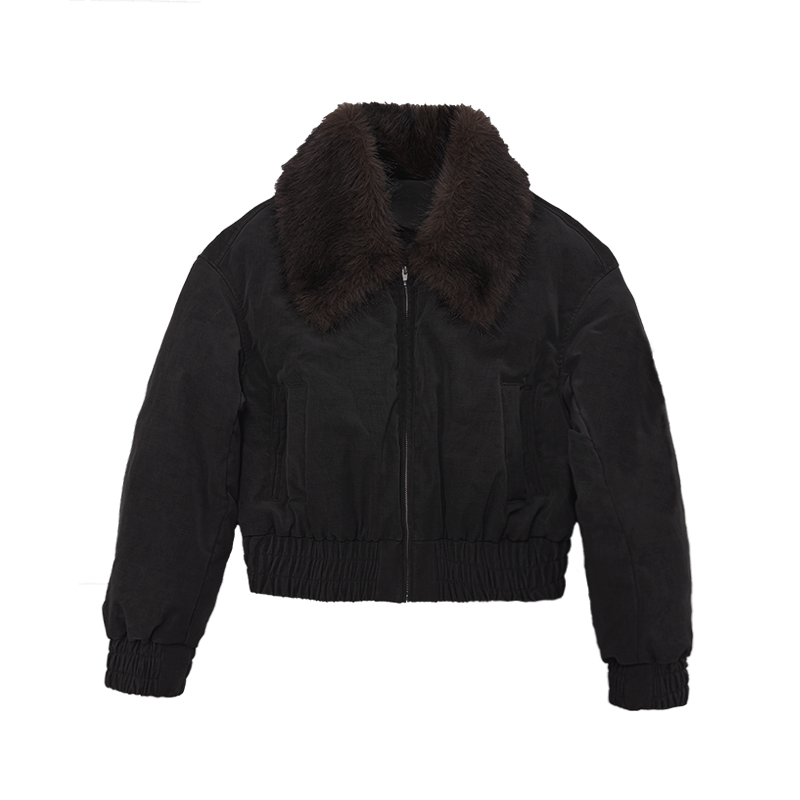 JCAESAR WOMEN Fur Collar Made Old Down Short Jacket