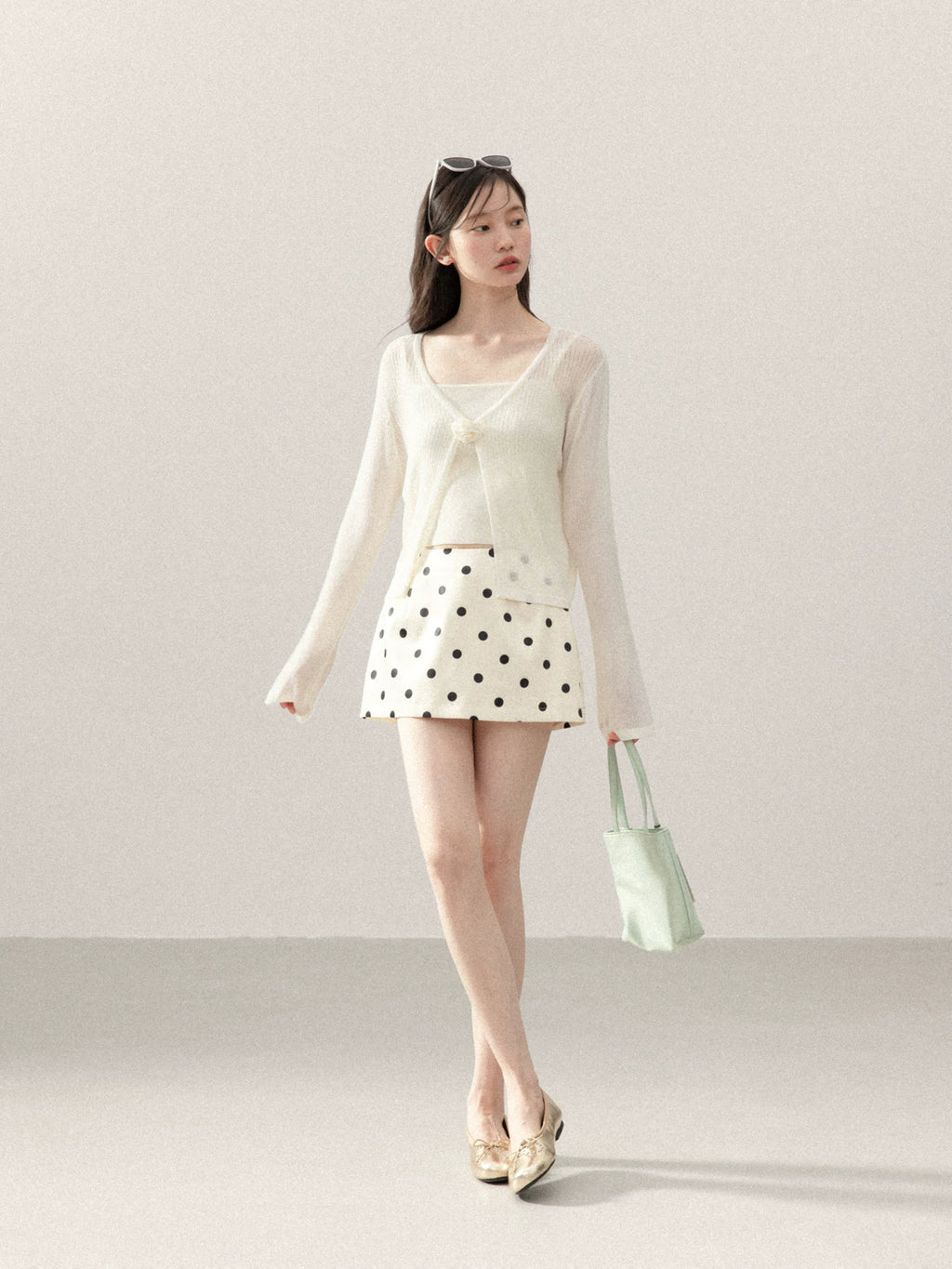 Cantonstory Cardigan with Sling Vest Two-piece Set
