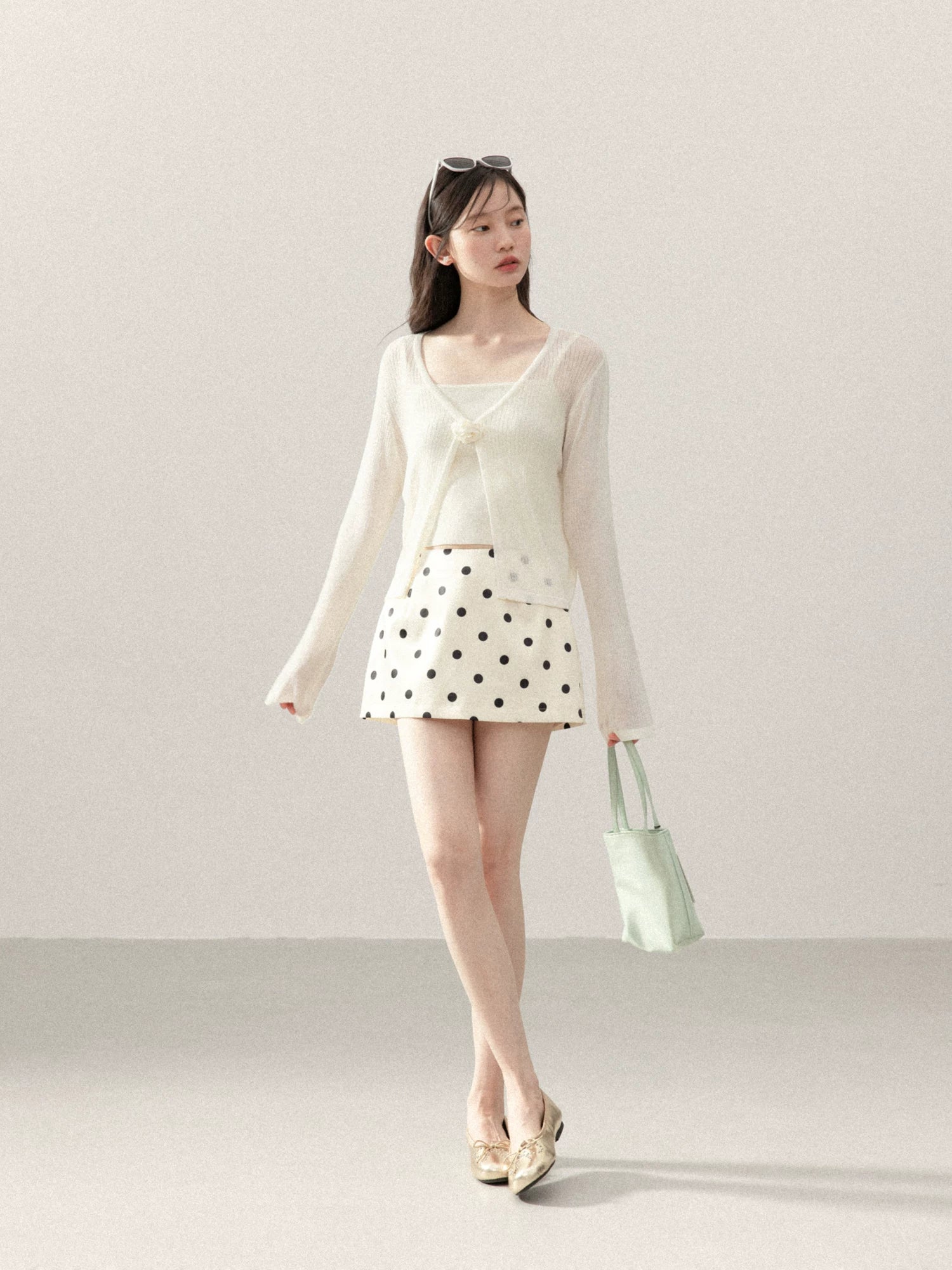 Cantonstory Cardigan with Sling Vest Two-piece Set