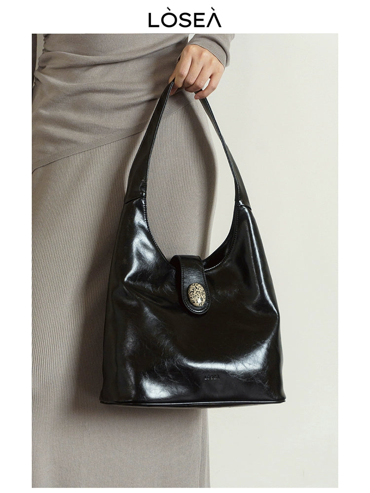 LOSEA Oriental Aesthetic Spotted Stone Tote Bag