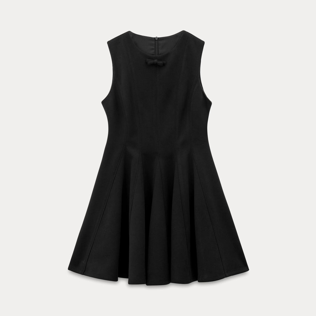 EGGKA Waist Pleated Sleeveless Dress