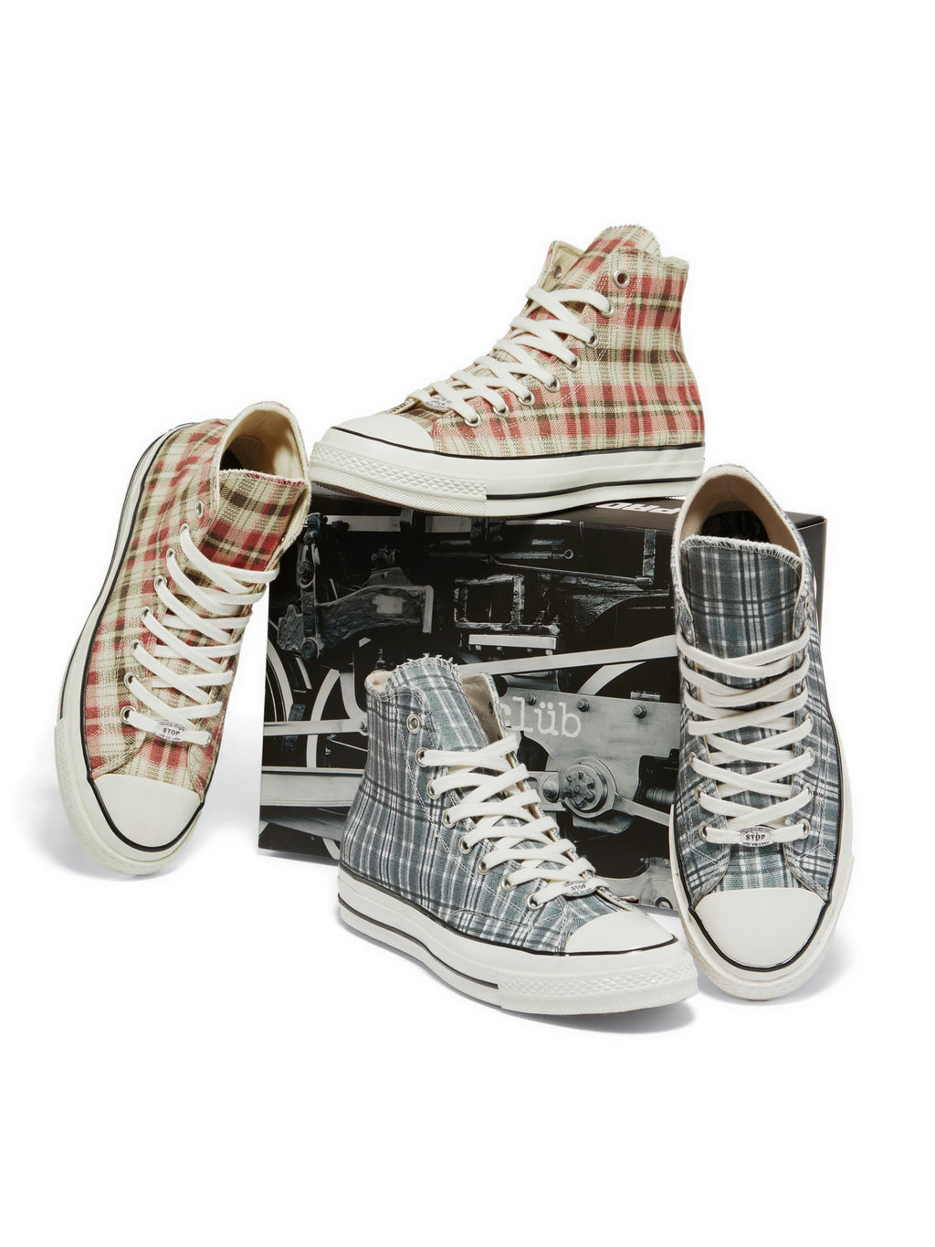 TREclub Checked Contrasting High-top Espadrilles