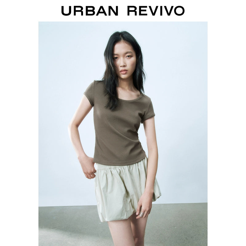URBAN REVIVO Versatile Slim Short Sleeve T-Shirt