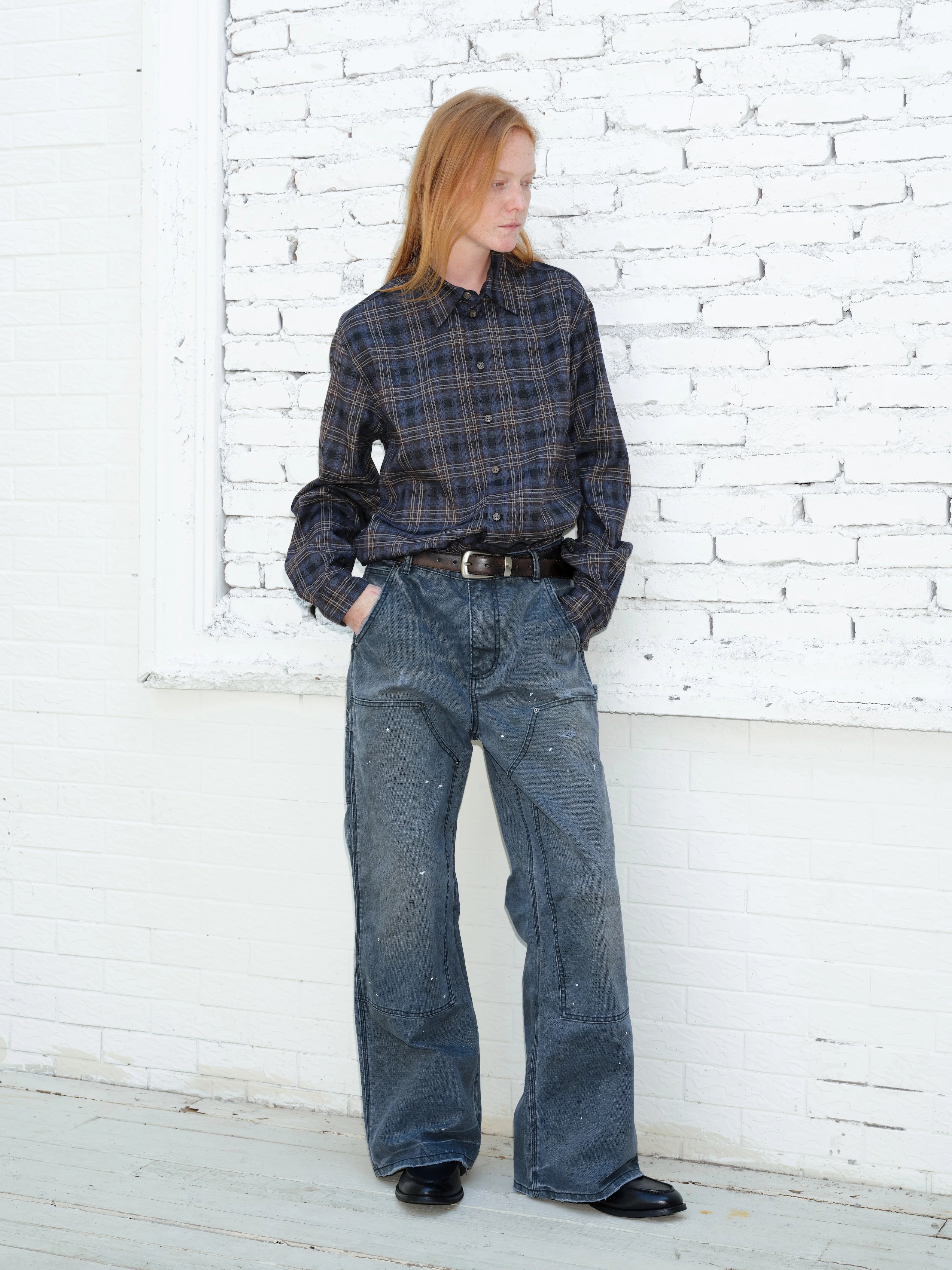 VLABMADE Vintage Plaid Long-sleeved Shirt Jacket