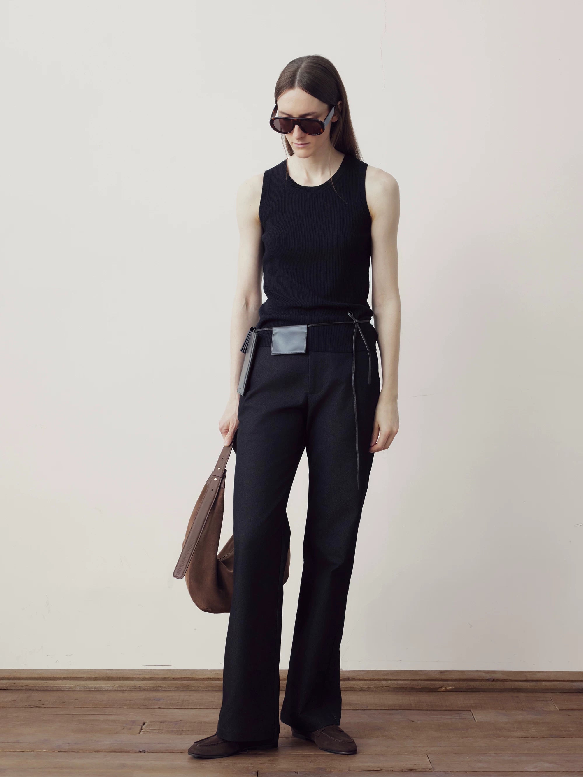 COLN Low-rise Flared Slacks