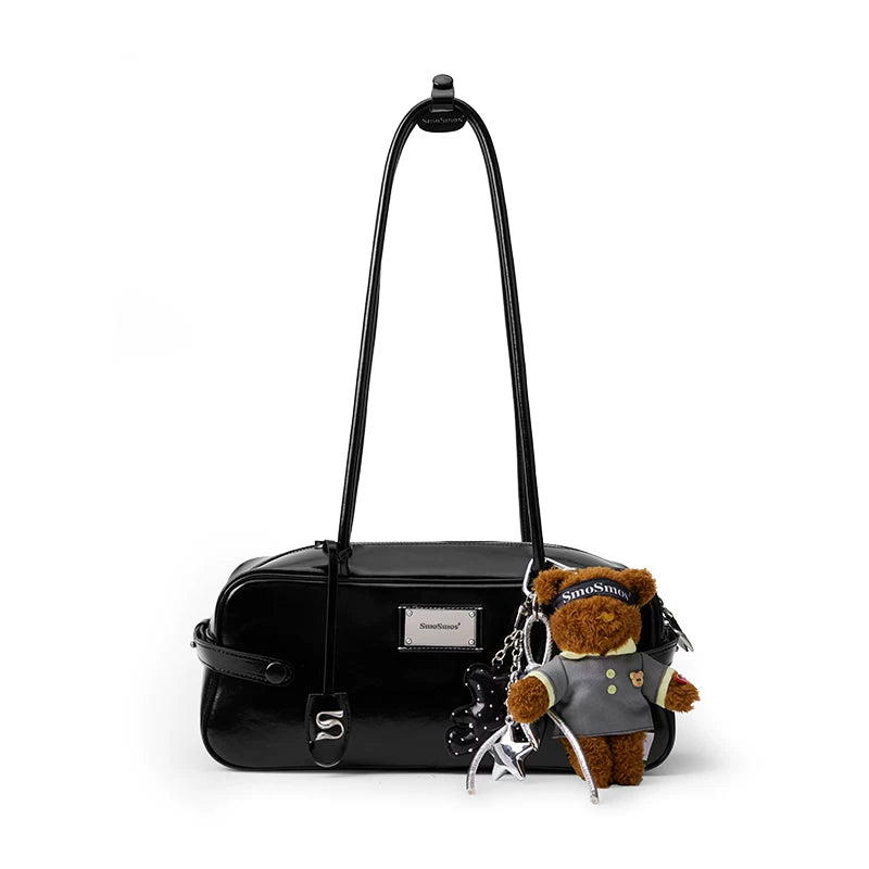 SmoSmos Vintage Leather Long Handle Underarm Bag