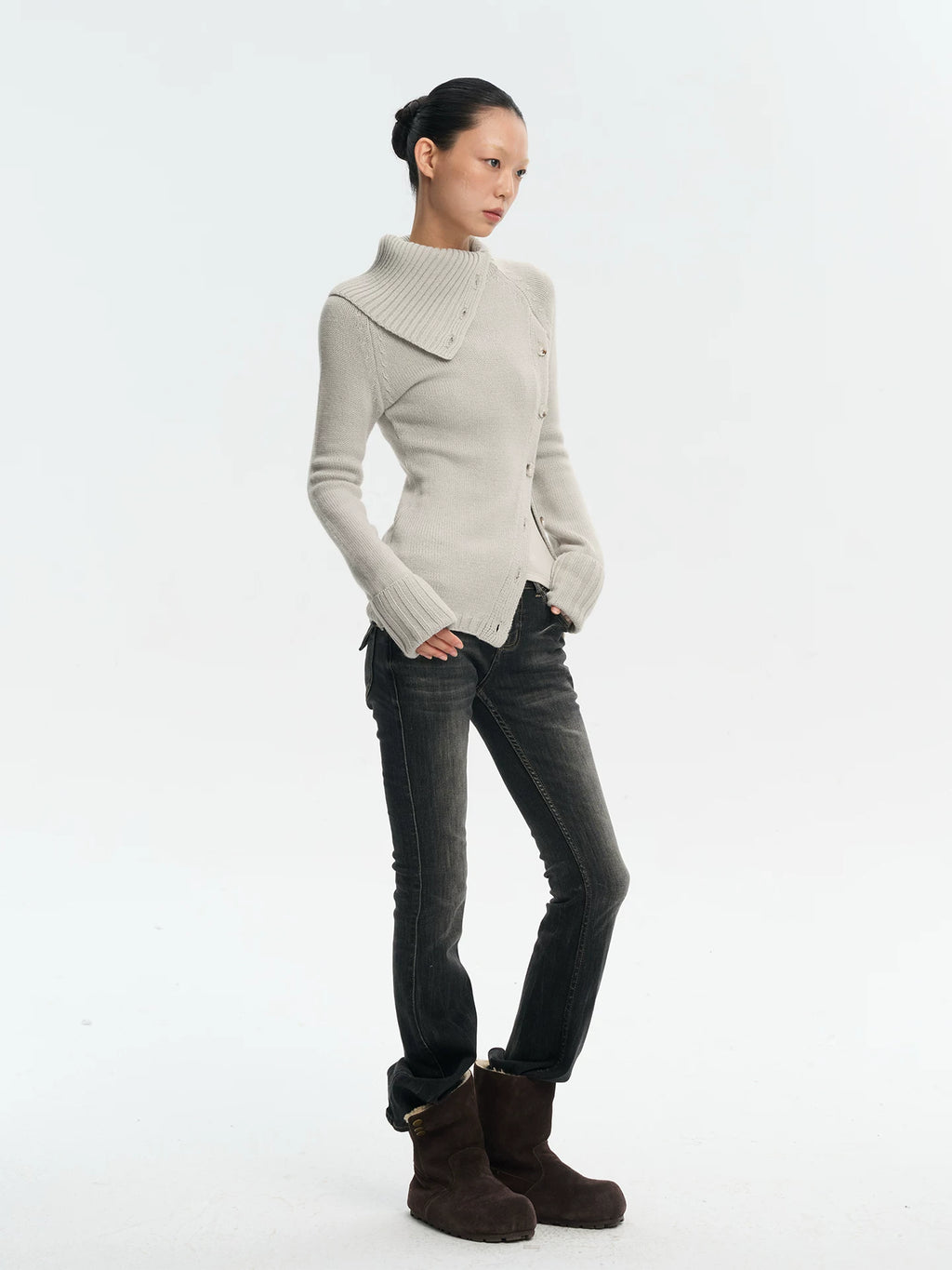 LINY LIBERTY Vintage Turtleneck Slim-fit Knitted Sweater