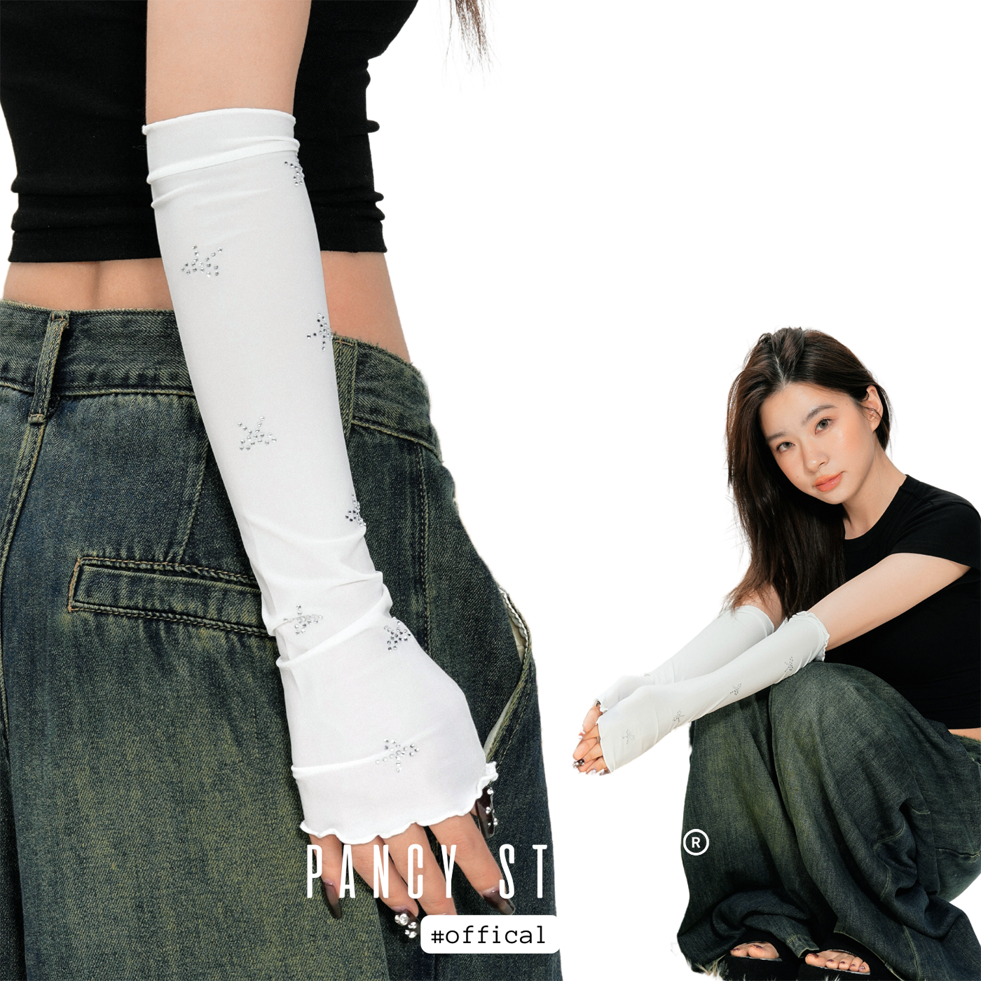 PANCY Cute Bow Ice Sleeve Anti-UV