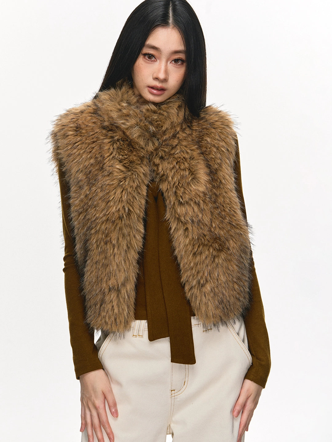 Anna Aneae Warm Versatile Furry Vest Jacket