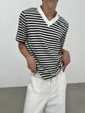 COLN Versatile V-neck Striped Tee