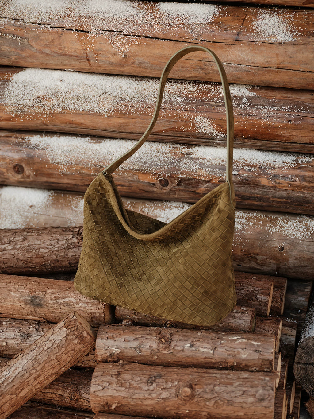 AVALEA Vintage Suede Woven Tote Bag